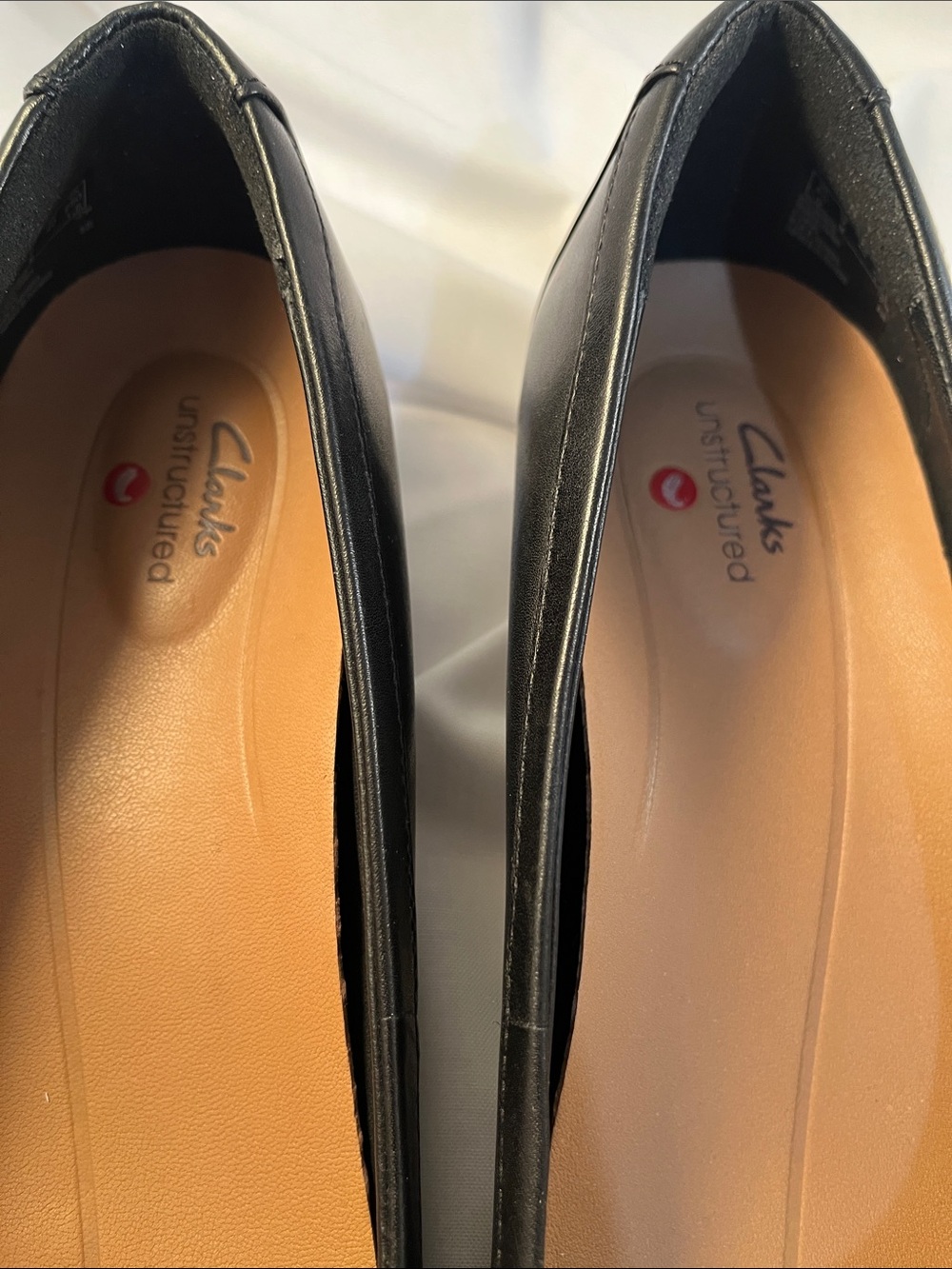 Clarks Black Leather Square-Buckle Flats - Picture 5 of 11